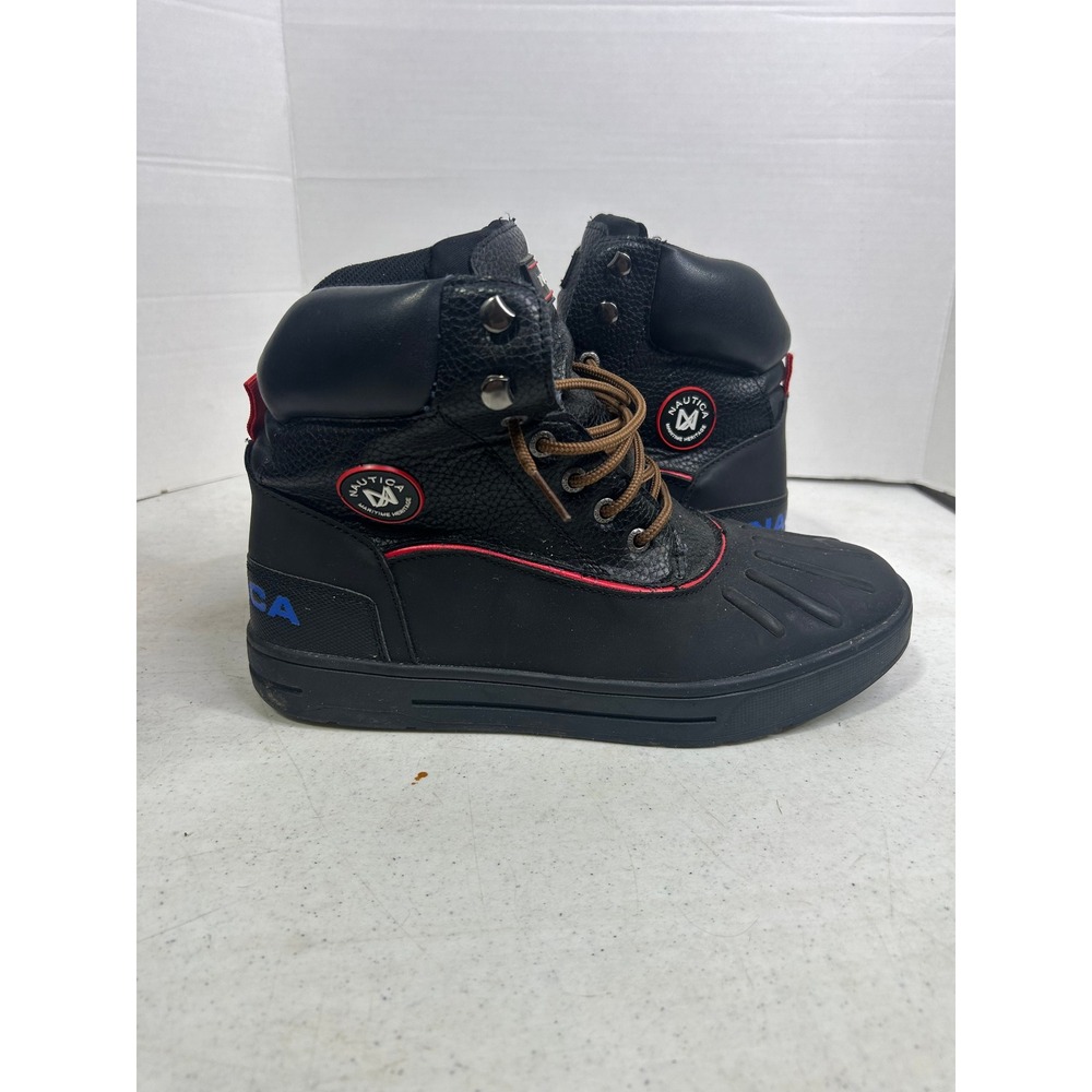 Nautica Padden Mens 9 Black Duck Boots Lace Up Winter Rain Snow Ankle Shoes